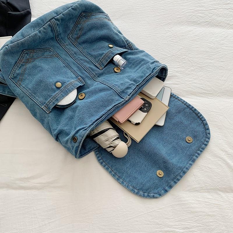 Large Capacity Backpack Women Denim Backpack