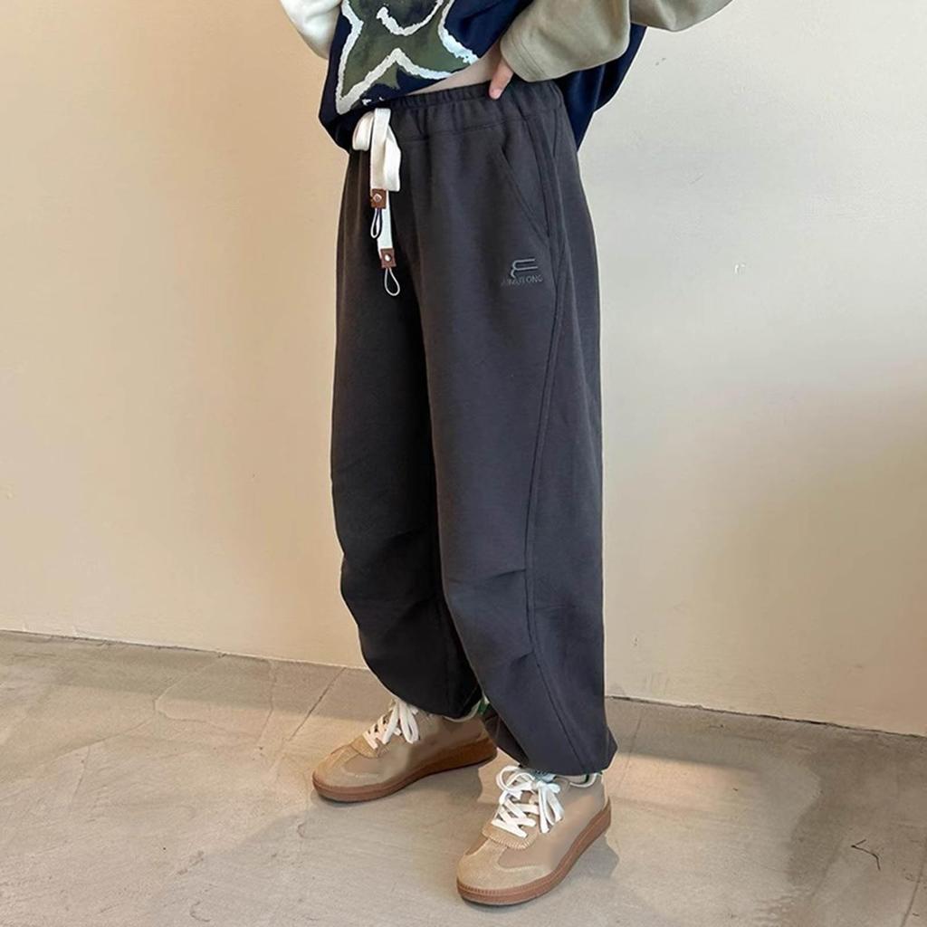 Girls' Casual Sports Wide Leg Loose Elastic High Waist Elastic Lightweight  Jogging Pants