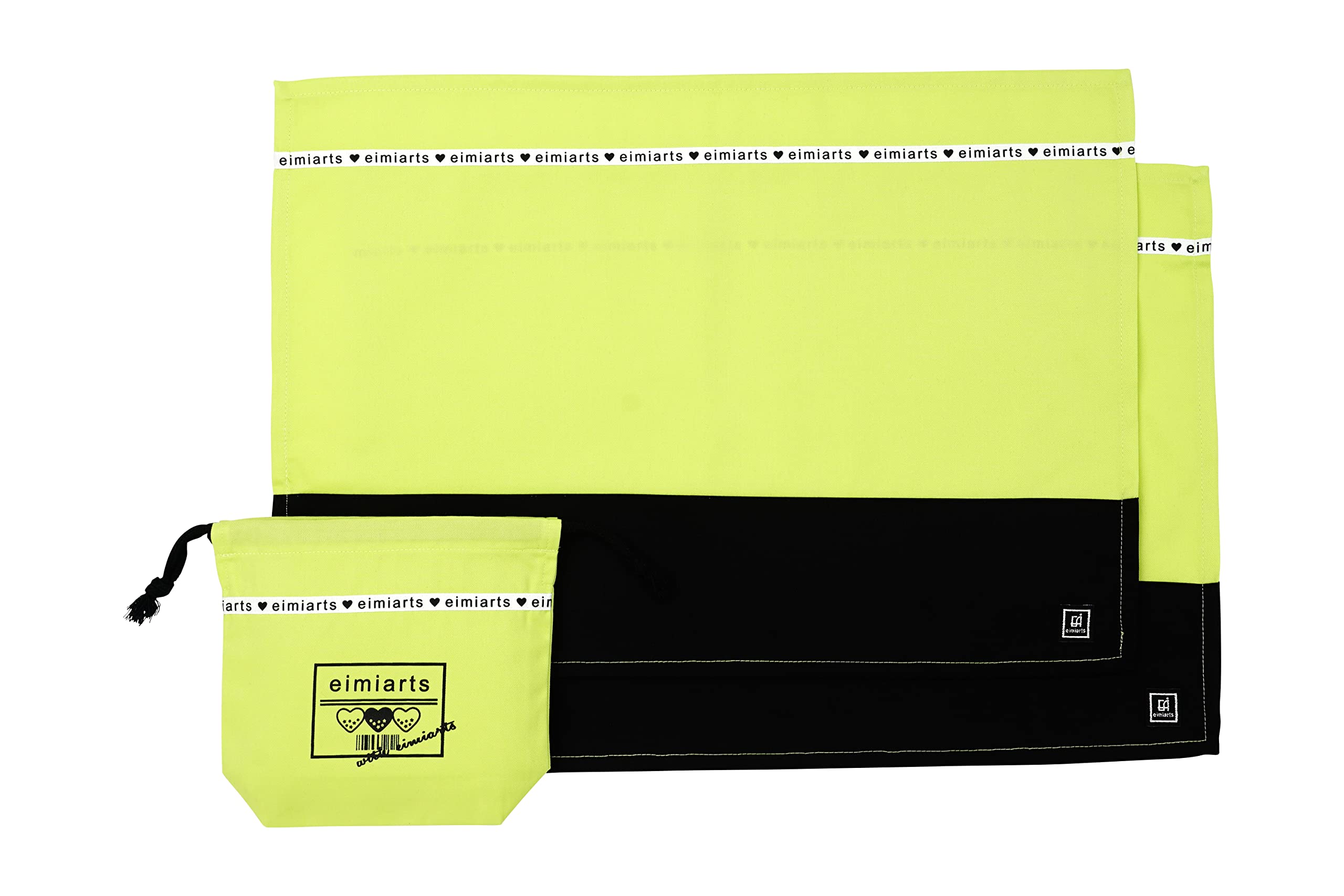 

Placemats for elementary school with drawstring set of lime green [Arisana] children, girls, students, kindergarten, bag, 2,
