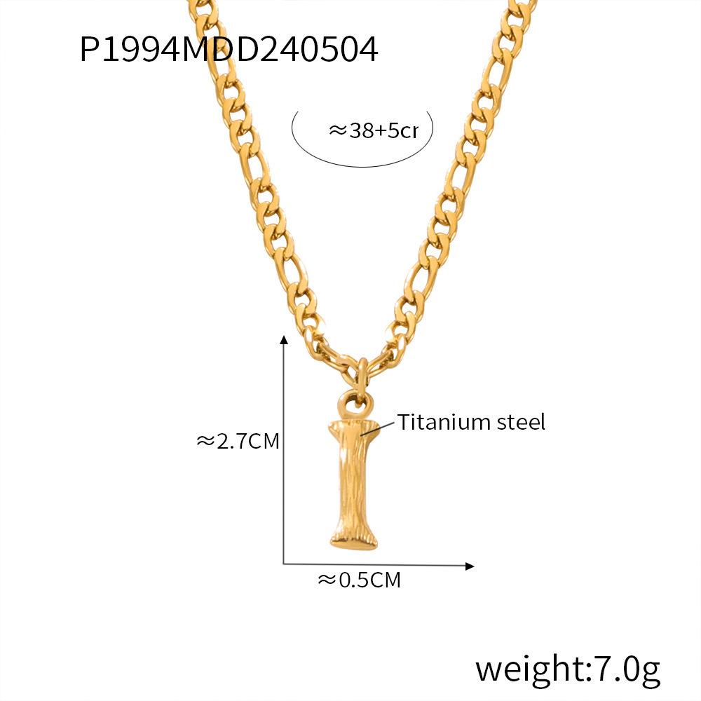 Simple Light Luxury Titanium Steel 26 Letter Necklace Niche Non-Fading Necklace Gold Tree Pattern Jewelry