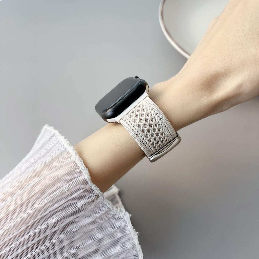 Applicable To Iwatch10Th Generation Apple Watch Applewatch9876Se Magnetic Strap Nylon Braided Breathable