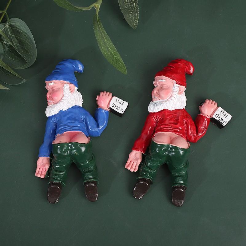 Dwarf resin crafts ornaments parody drunken garden gnome micro landscape decoration statue accessories