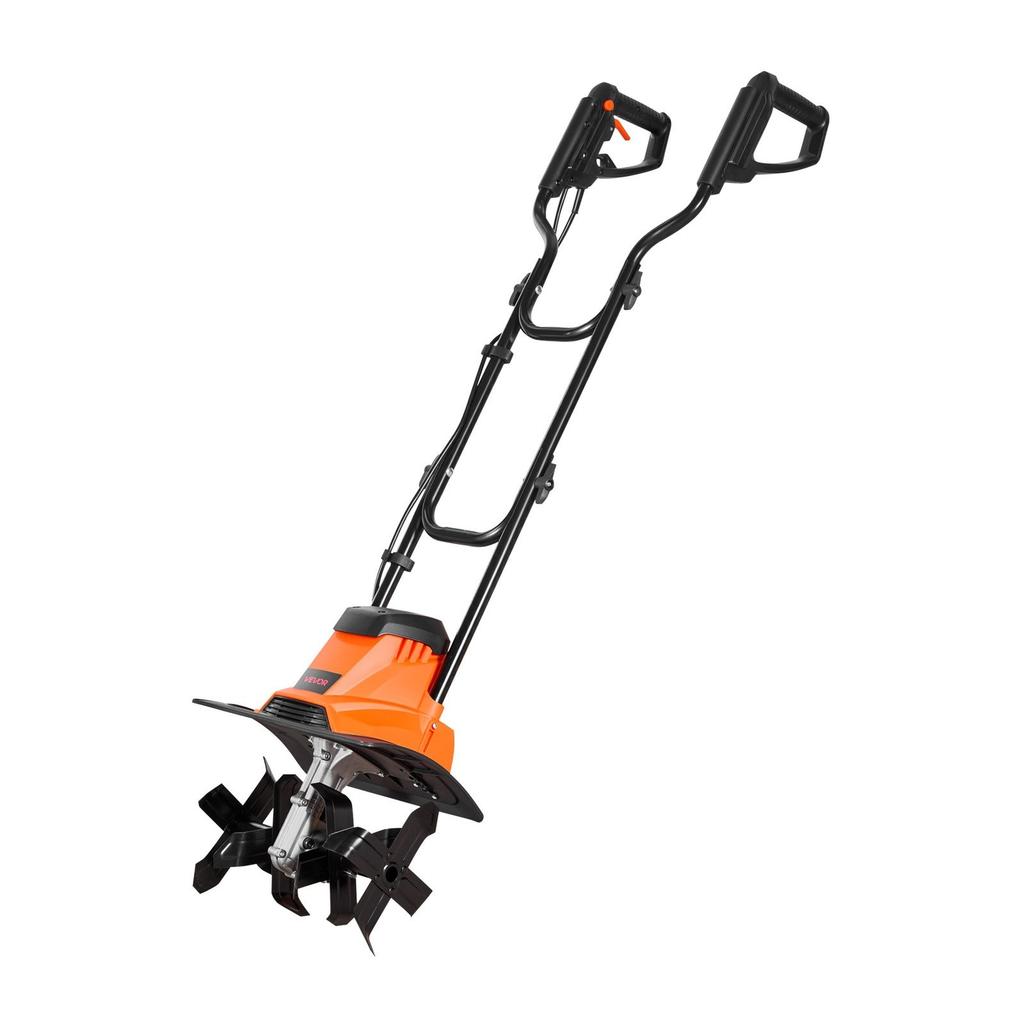 Corded Electric Tiller, 36cm Tilling Width Garden Rototiller, 1200W Motor Heavy-Duty Tilling Machine, Cultivator with Steel Tines and Foldable Handle,
