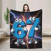 Italian Brainrot Funny Italian Kids Six Seven Meme Blanket Warm Plush Throw for Boys Bedroom Flannel Bedspread Soft Cozy