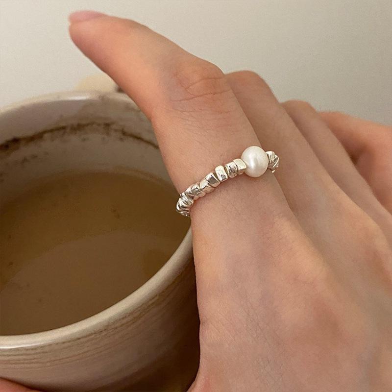 Женское Минималистичное Модное Персонализированное Креативное Регулируемое Кольцо на Указательный Палец Эластичность Сломанное Серебряное Кольцо