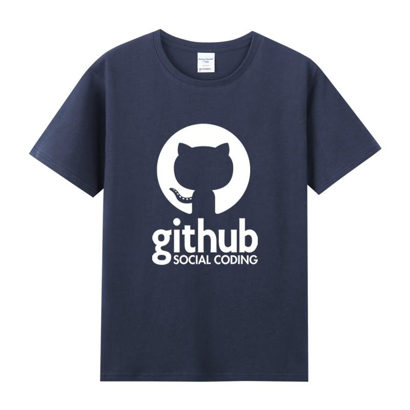 Summer Github Octocat Homebody Geek Programmer Pure Cotton Roundneck Shortsleeved Tshirt for Men and Women