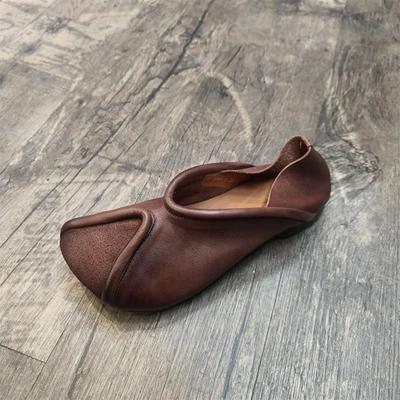 Zapatos Planos Retro de Moda de Caña Alta para Mujer Colores Mezclados Zapatos de Lujo Mary Jane Elegantes Suelas Blandas Zapatos de Cuero Genuino para Señoras