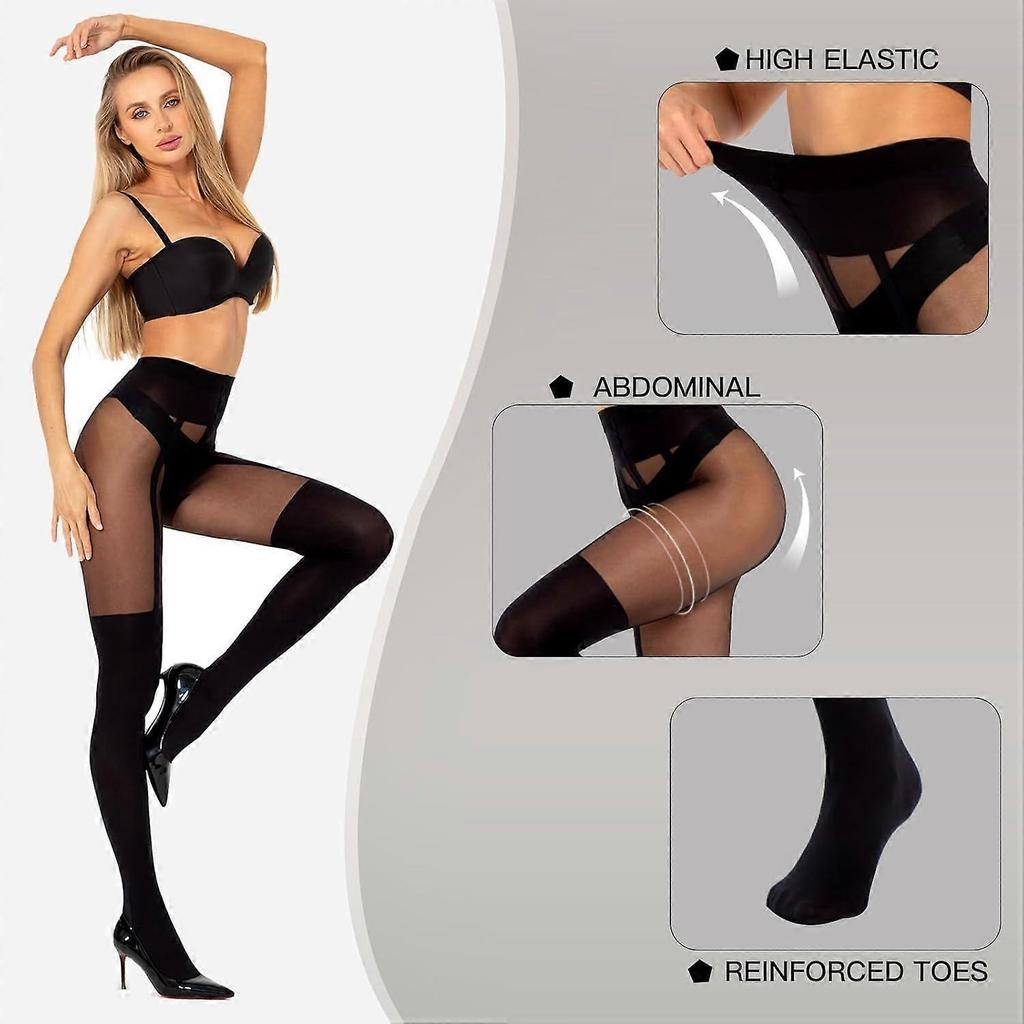 High Quality Brand New Mock Suspender Pantyhose for Women Faux Thigh High