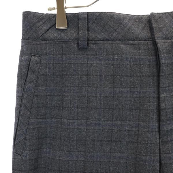 Lanvin Wyprodukowane w Japonii Spodnie typu slacks z mieszanki wełny w kratę 48 szare Męskie Używane
