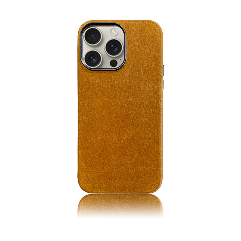 PUEBLO Vintage Leather MagSafe Drop-Proof Case for iPhone 16 Pro Max