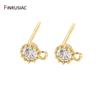 Handmade DIY Earring Making Supplies 14K Gold Plated Small Zircon Post Earrings Hooks Earring Findings Components