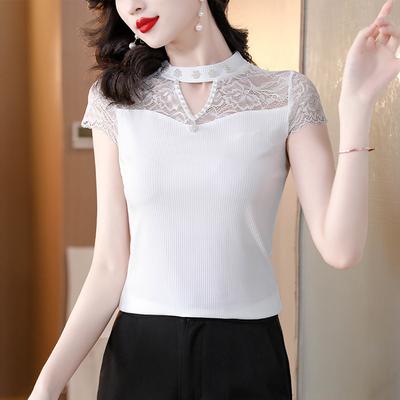 Güzel Üst Düzey Üst, İlkbahar Yeni Dantel Boncuk Slim Fit Yabancı Kazak İçlik Gömlek