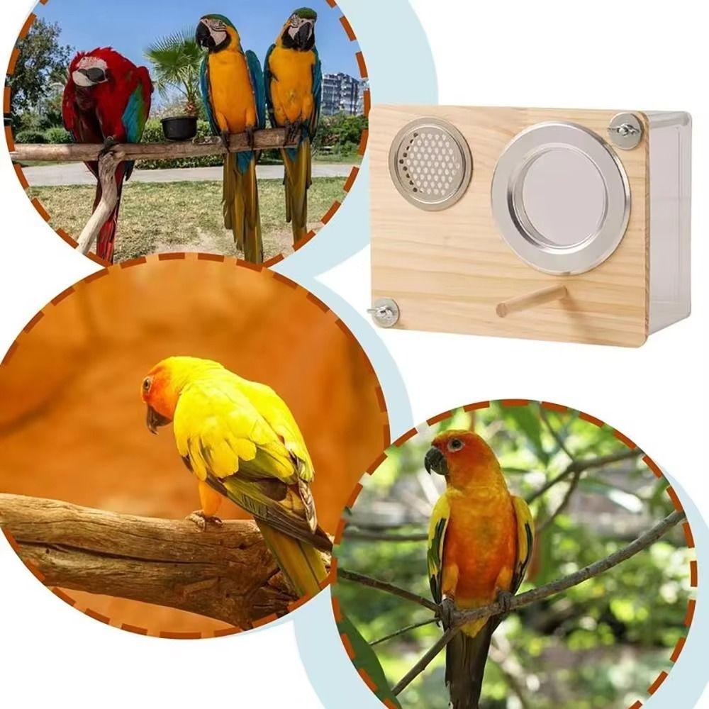 Atmungsaktive Wellensittich-Nistkasten Sichtbarer Vogelkäfig Haus Holznest Vogel Brutzeit