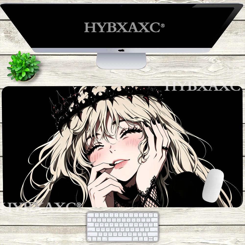 HYBXAXC Gothic Anime Vampire Girl Mouse Pad Dark Aesthetic Desk Mat Large NonSlip Gaming Mousepad for Gamer