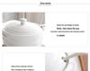 Double Ear Ceramic Soup Bowl Set with Lid - Microwave Safe, Includes Large Spoon and Tureen, Pure White, Creative Design (8 Bowls)