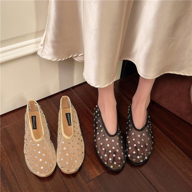 Fashion Versatile Woman Shoes Spring 2026 New Round Toe Flat Shoe Simple Breathable Women's Sandals Anti Slip Women Ballet Shoes