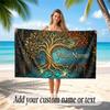 Tree of Life Theme Beach Towel Personalized Custom Name & Text Soft Quick Dry Beach Towel for Swimming Travel