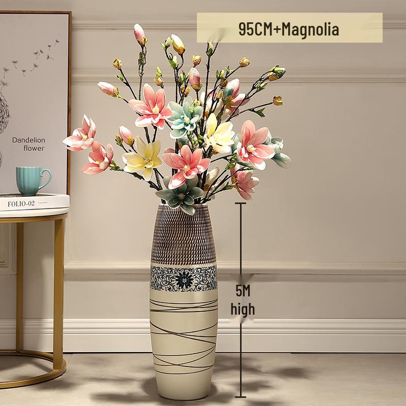 Large European-Chinese Ceramic Floor Vase for Home and Living Room Floral Decor
