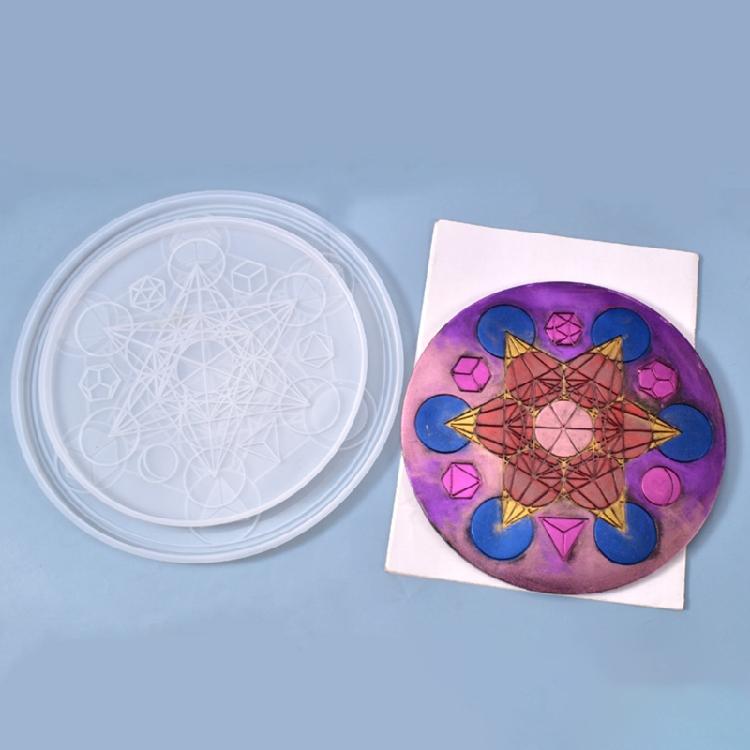 Viking Divination Rune Coaster Tray Mould Rune Stones Silicone Resin Mould