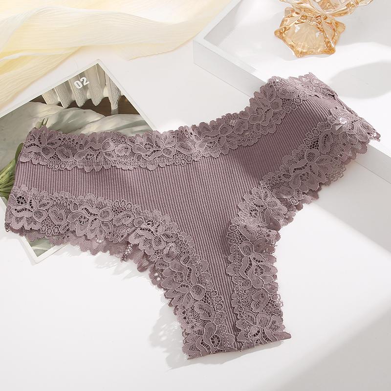 Cotton Women's Panties Sexy Lace Seamless Brazilian Underwear Low Waist Female Solid Color Bikini Breathable Intimates Lingerie