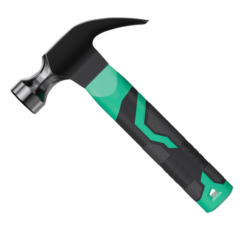 Straight Claw Hammer Carbon Steel Claw Hammer Shock Absorbing Handle for Prying Nails Woodworking Repairing