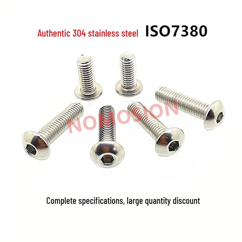 304 Stainless Steel ISO7380 Button Head Inner Hex Screw M3/M4/M5