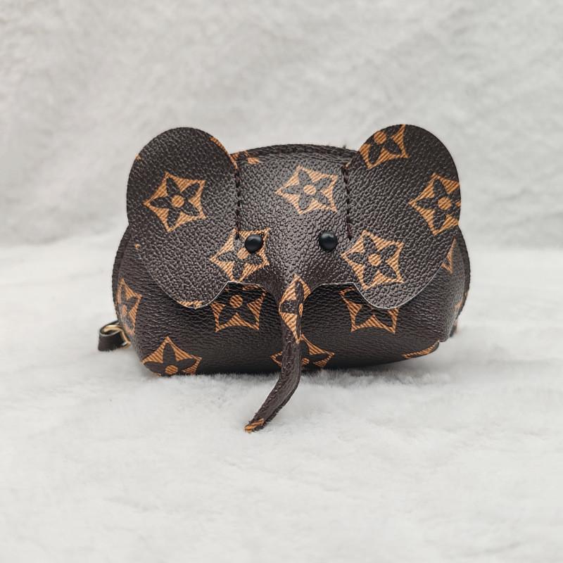

Shell-shaped Zipper Closure Pu Leather Elephant Coin Purse Women s Bag Pendant Card Holder Storage Lipstick Bag Coin Purse Elephant Gray Brown