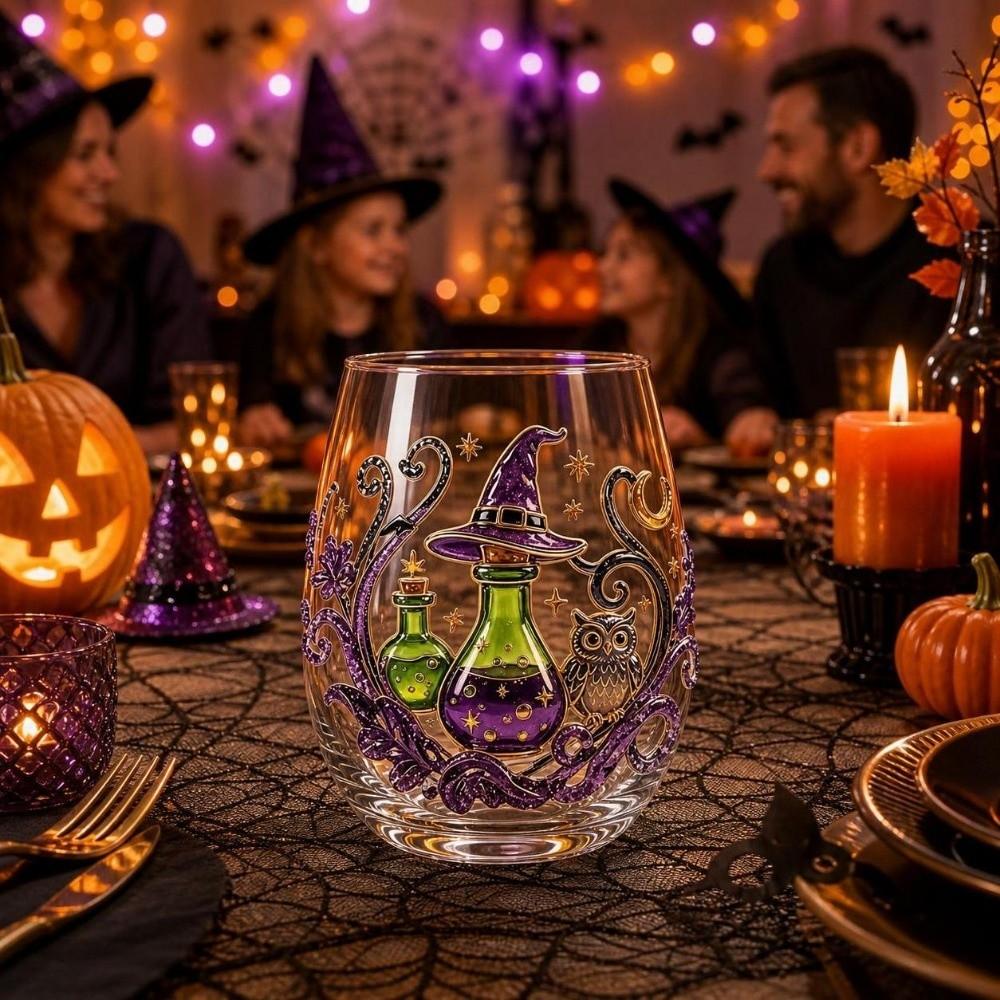 Pumpkin Tentacle Halloween Glass Skull Ghost Drinking Wine Cup Gothic Halloween Art Cup Cocktail