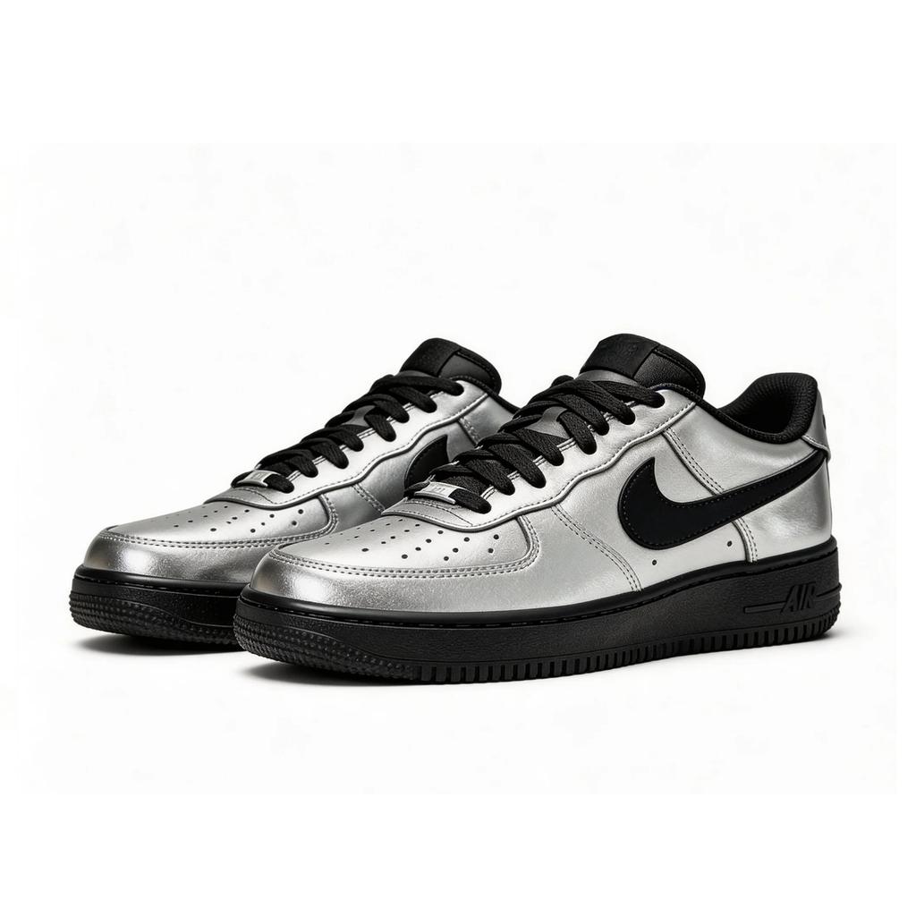 Nike Air Force 1 Chunky Sneakers Unisex Low top Black Silver CW2288-001