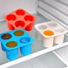 1 Stück 4-Tassen Eiswürfelform Silikon Glas Gefrierform Maker Tablett Party Eiswürfelbereiter Farbe Zufällig