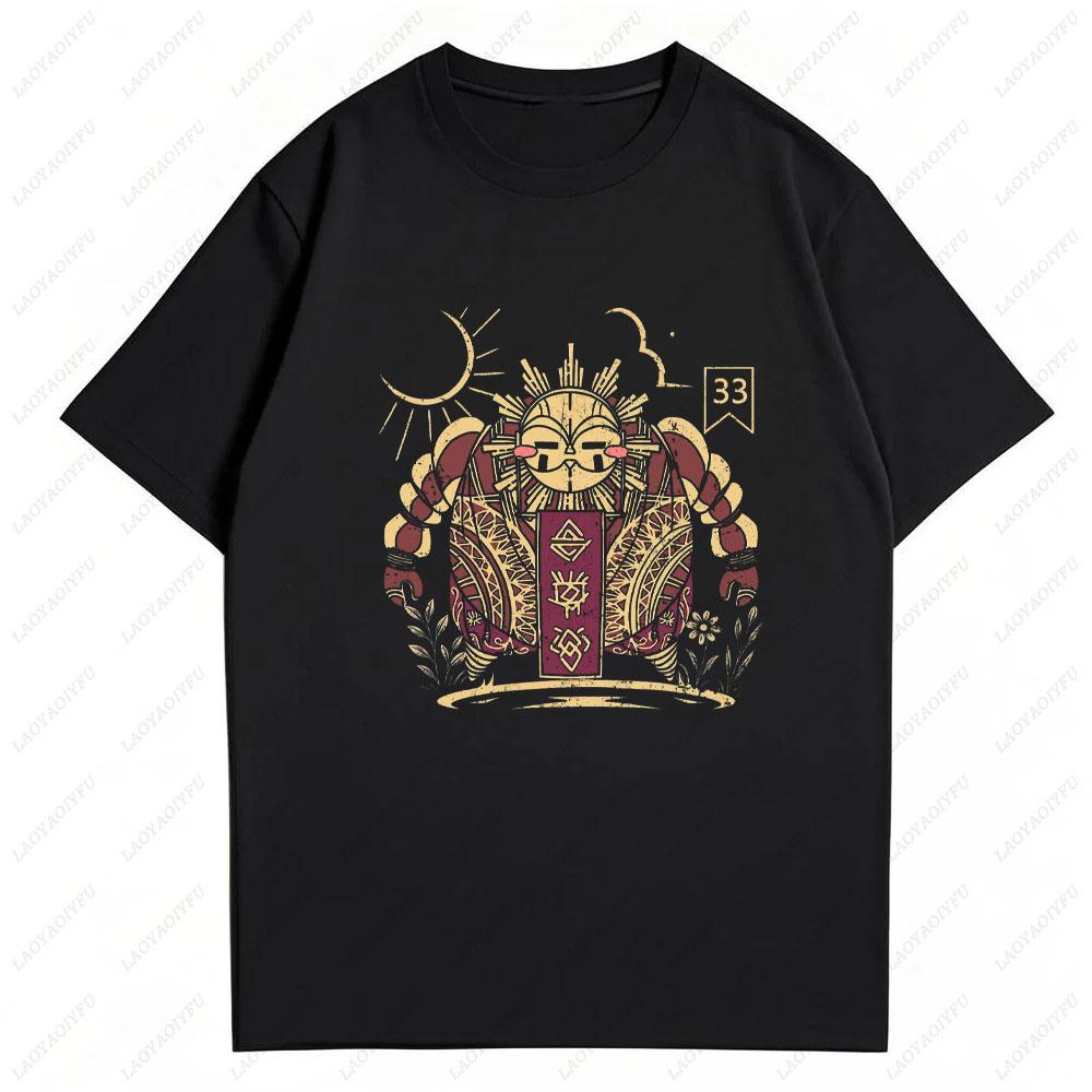 Clair Obscur Expedition 33 Graphic Tee 2025 Summer Trendy Cotton Short Sleeve Women TShirt Gaming Retro Design Casual Tops