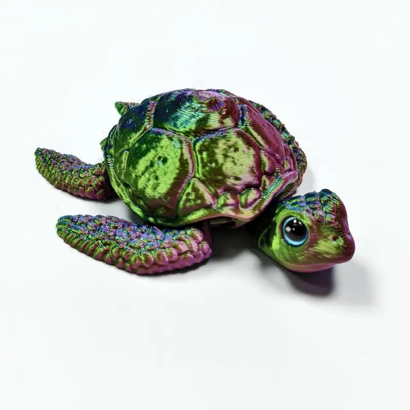 New 8Cm 3D Printed Turtle Figurines Movable Joints Creative Ornaments Collection Desktop Decoration Gifts Toys Decoration Crafts