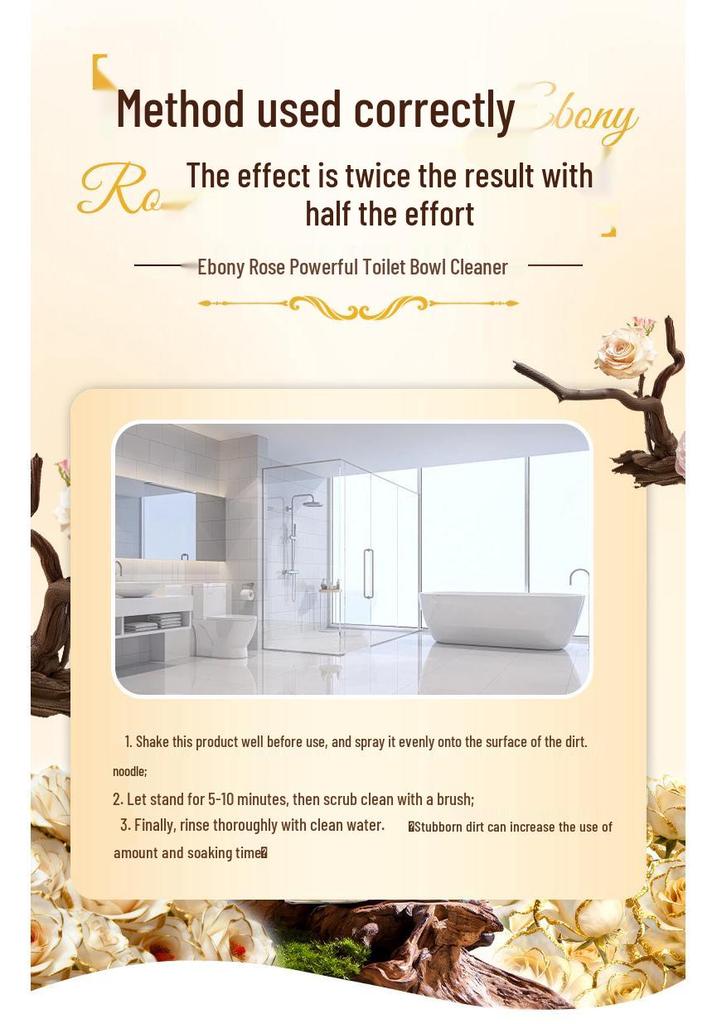 Powerful Toilet Cleaner: Descaling, Deodorizing, Fresh Scent, Stain & Yellowing Removal Liquid