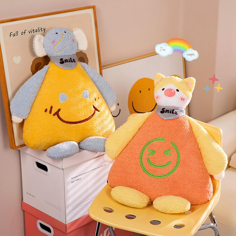 Elephant Cute Smile Cat Monkey Pig Plush Toy Cartoon Girl Living Room Doll Sofa
