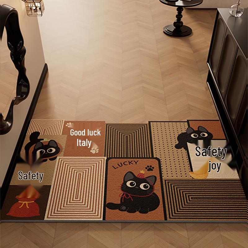 Cartoon Mimi Non-Slip Door Mat - Easy Clean, Dirt-Resistant, Cuttable Silk Loop Foot Pad for Home