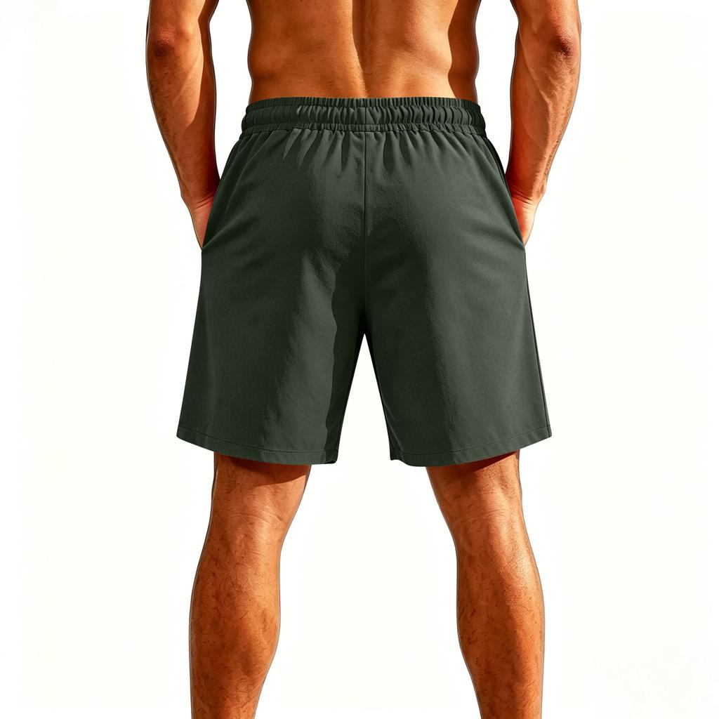 Herren Schnelltrocknende Locker Geschnittene Fünf Zoll Eis Seide Sportshorts mit Elastischem Bund und Kordelzug für Training Laufen Fitness