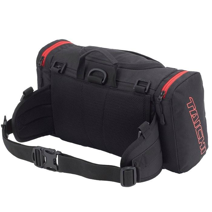 RS TAICHI Motorcycle Body Bag Waist Bag Waterproof Large Capacity Touring Rain Cover Included Hip Bag (L) RSB291 BLACK/RED