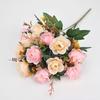 12-Head Autumn Rose Silk Flowers for Home Decor, European Wedding, or Photography Props