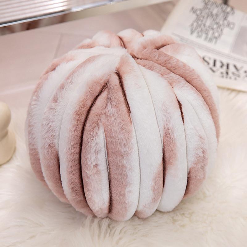 Plush Modern Round Pillow Striped Decorative Throw Cushion Bedroom Decoration