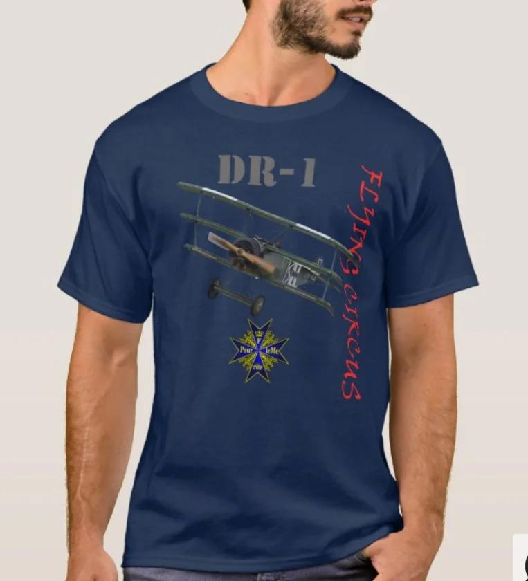 Cirque volant Fokker Dr1 Triplan Chasseur Médaille Blue Max T-shirt Été Coton Manches Courtes Col Rond T-shirt Homme Nouveau
