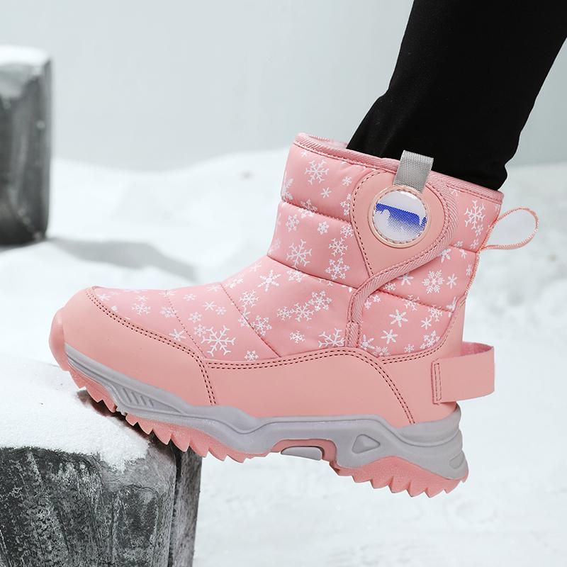 Children's Snow Boots for Boys Sneakers Winter Kids Warm Snow Boots Sport Leather Shoes
