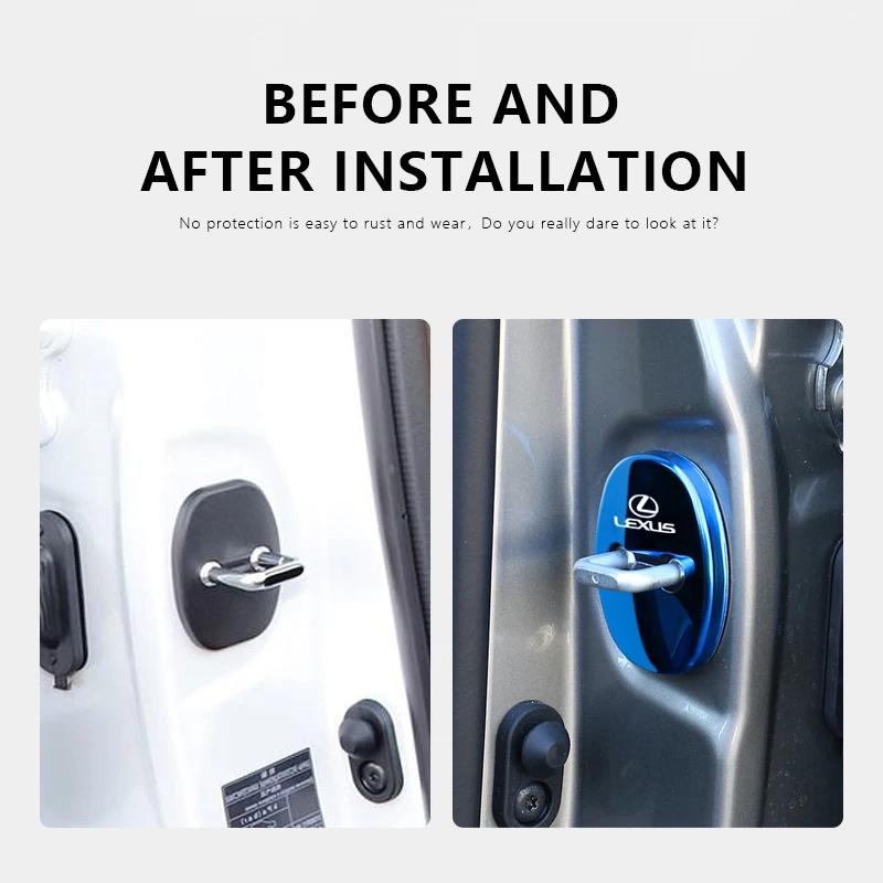 4Pcs Door Lock Decoration Protect Cover Emblem Case For Lexus F SPORT ES RX NX LS UX LM LX GX LC RZ IS CT GS RC HS SC LBX IS300