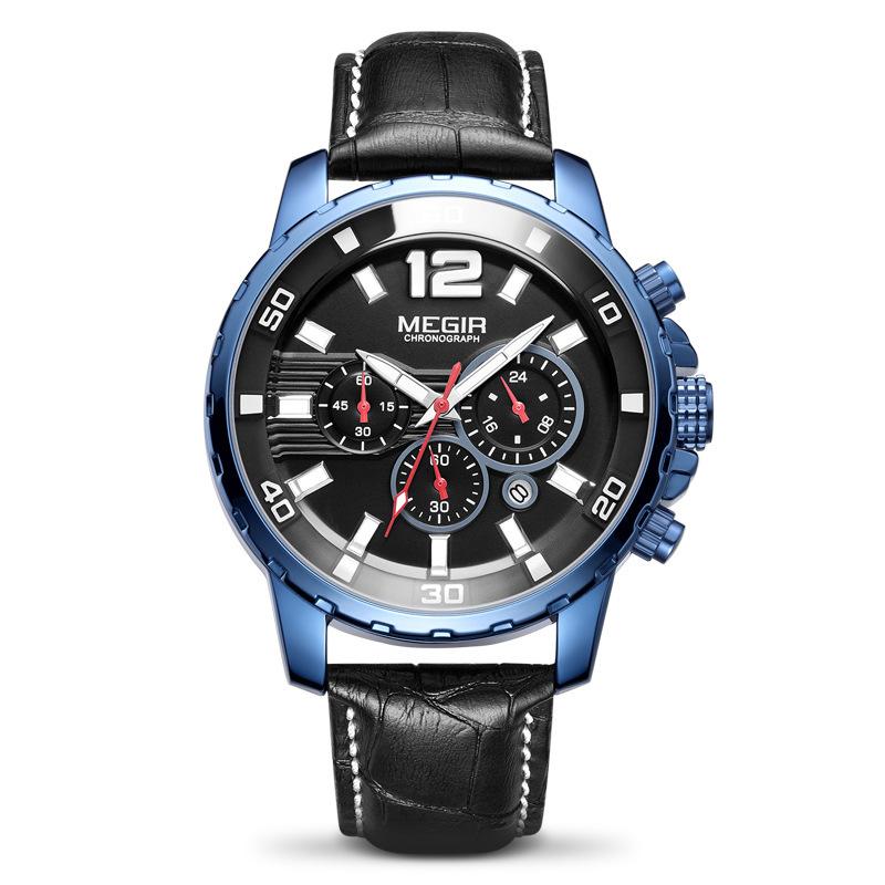 Men S Watch Multifunctional Timing Waterproof Steel Belt Business Quartz Watch Men S 2068G