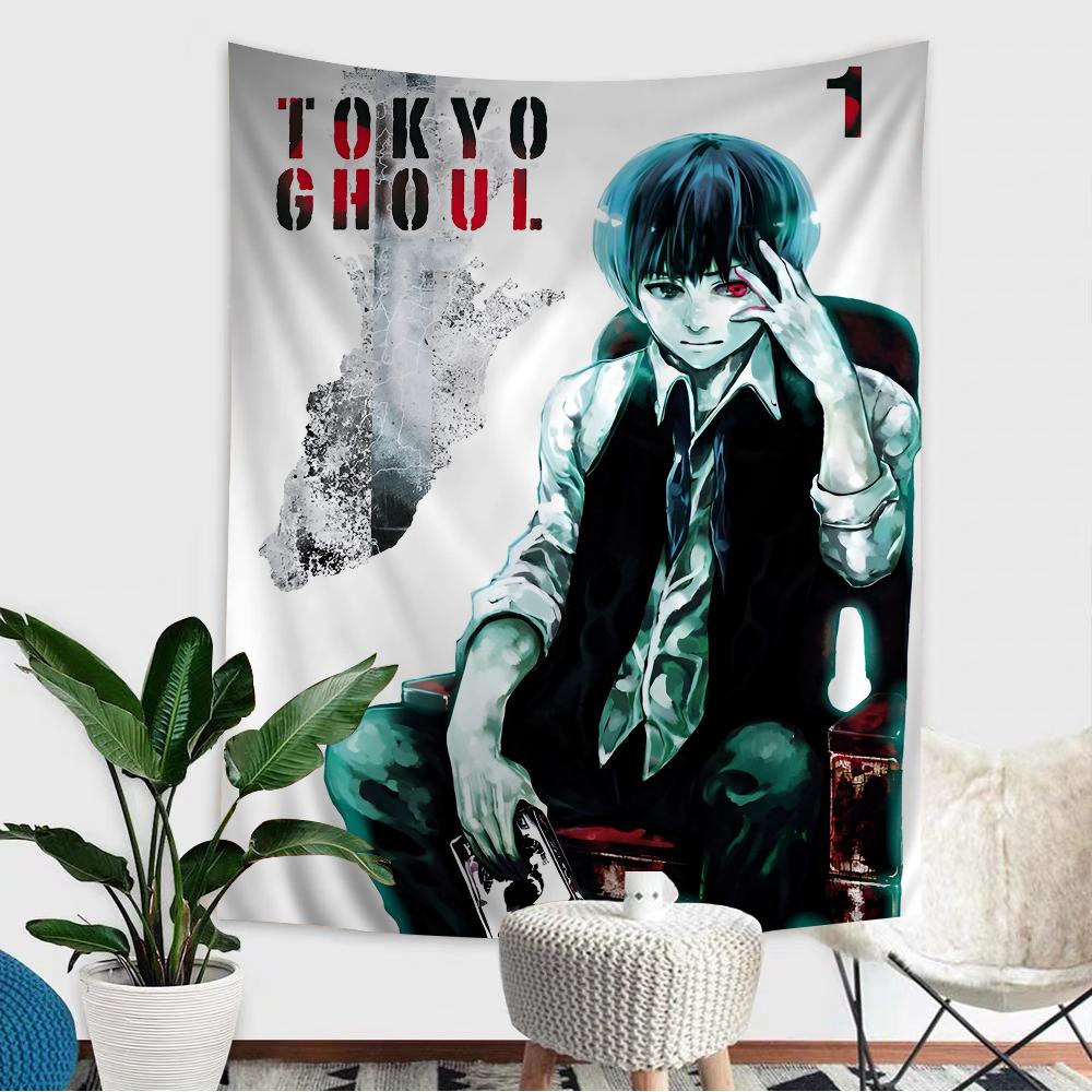 Tokyo Ghoul Cartoon Tapestry Hippie Flower Wall Carpets Dorm Decor Art Home Decor