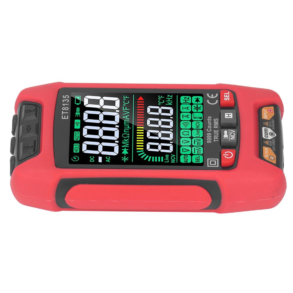 Digital Multimeter Tester 9999 Counts Farbbildschirm AC DC Strom Spannung Widerstandsmesser mit