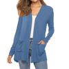 Women's Fashion Solid-Colour Long-Sleeved Pocketed Slim-Fit Cardigan Jacket