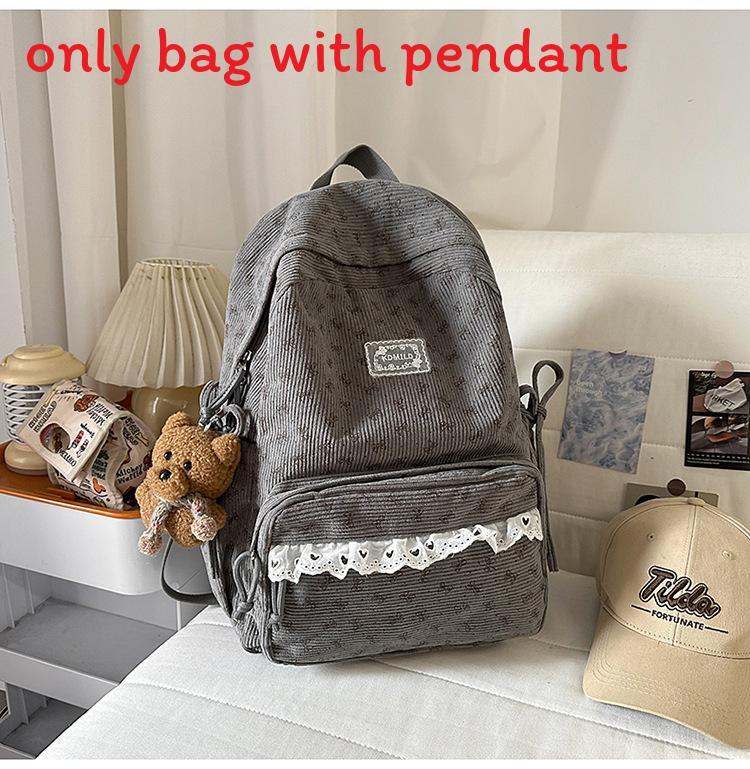 Korean Style Girls Backpack With Bow Pattern For School And Travel Purposes