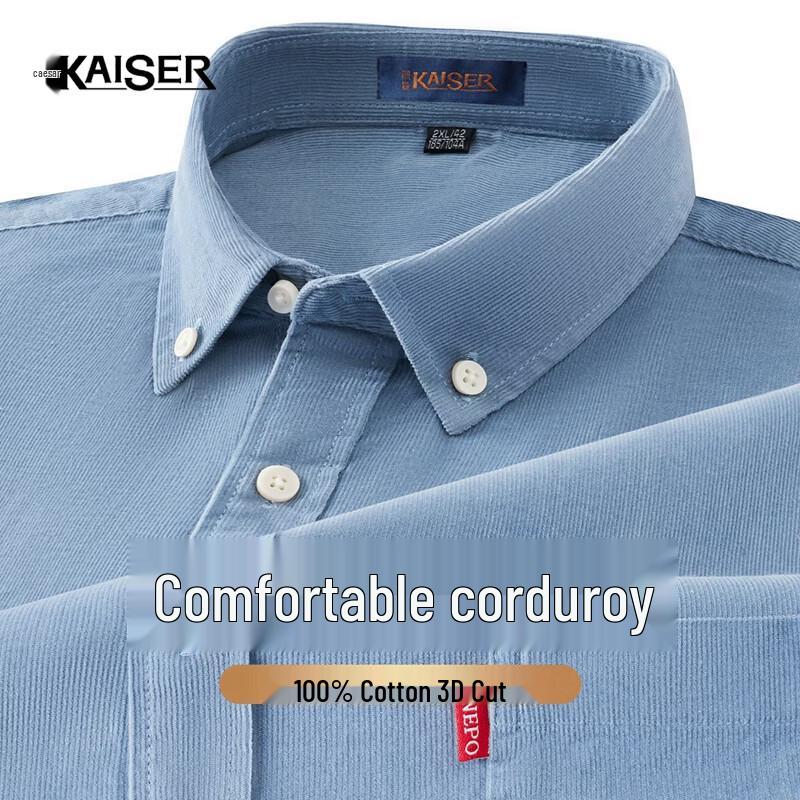 Caesar Men s 100% Cotton Corduroy Long-Sleeve Shirt 40
