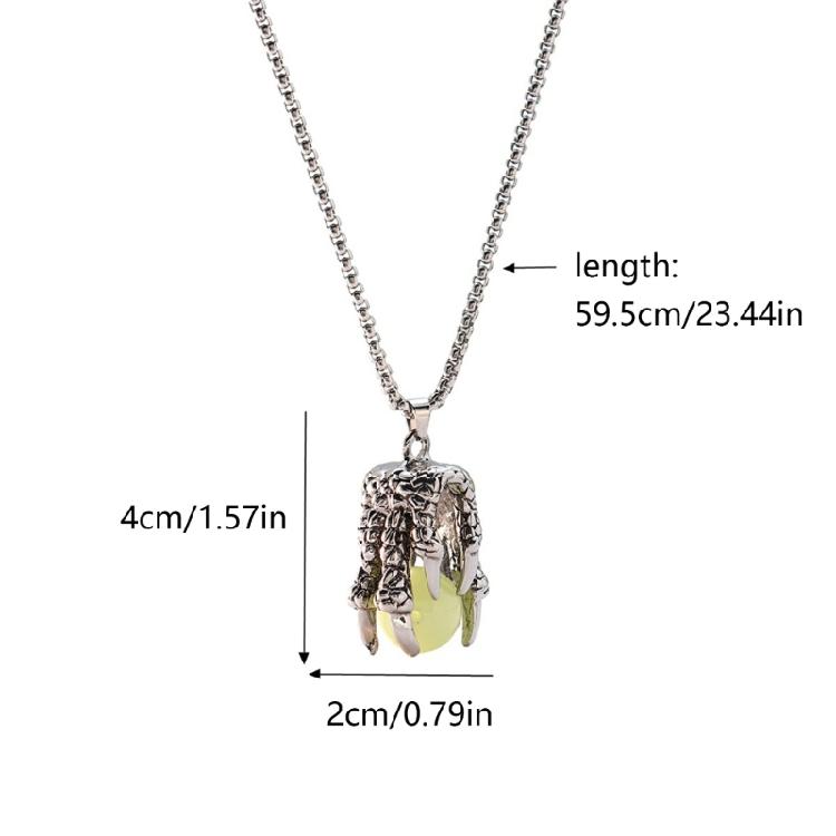 Dragon Claw Bead Clavicle Chain Natural Stones Pendant Neckchain Unisex Jewelry