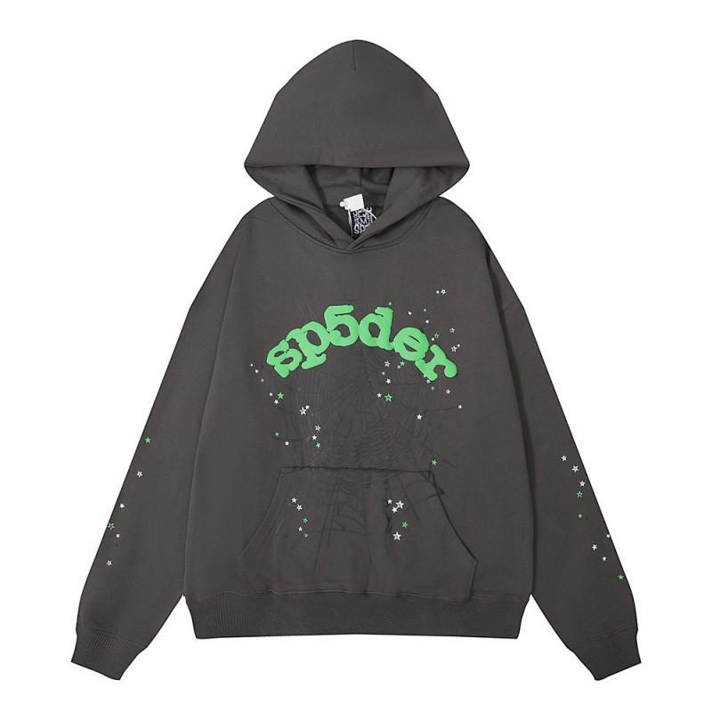 Sp5der Hoodie Unisex Oversized Cotton Pullover With Foil Letter Print Streetwear Sweatshirt Teens